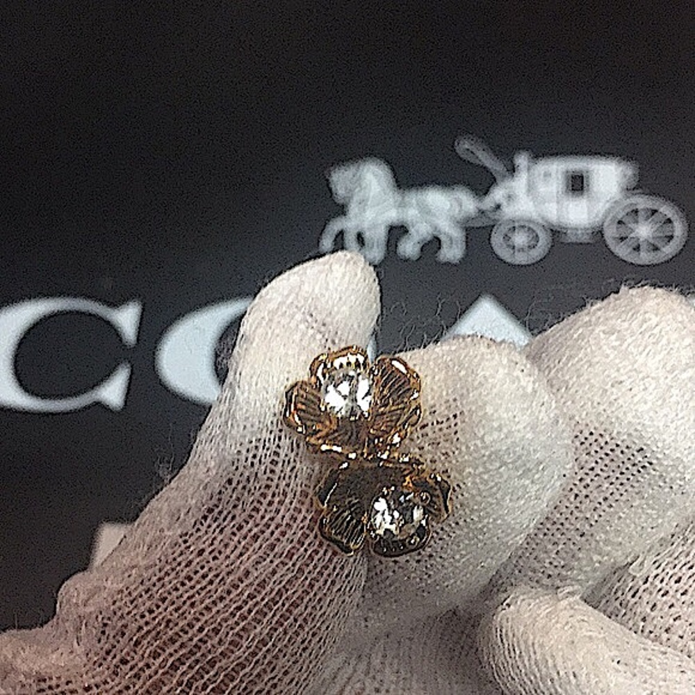 COACH - MINI TEA ROSE 2 IN 1 STUD EARRINGS (NWT) - Picture 2 of 12